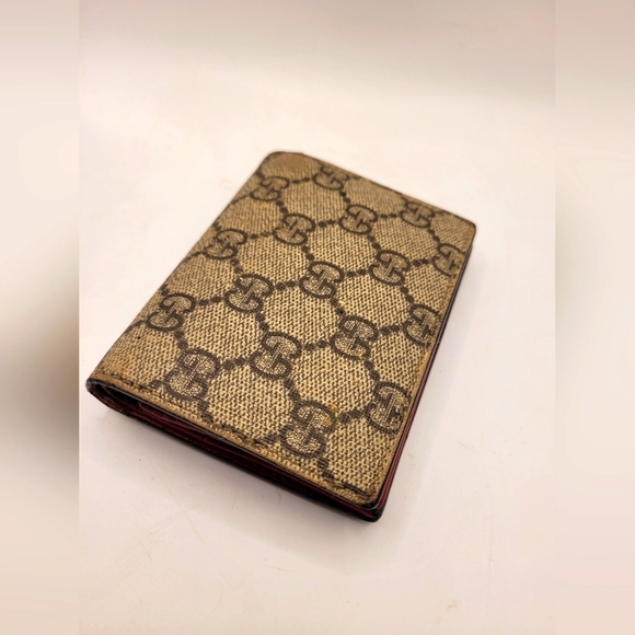 GUCCI GG Supreme Coated Canvas Snake Heart Embroidered Card Case Unisex Wallet - Picture 4 of 5